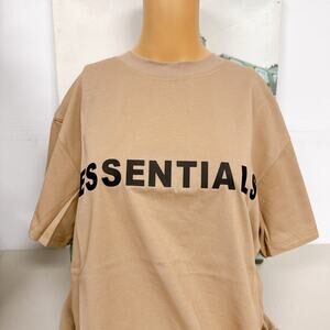 Fear of God Essentials Desert Sand Logo Tee Oversized M
